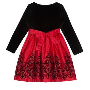 Girls Red Velvet and Satin Christmas Dress by Rare Editions Size 8 NWOT